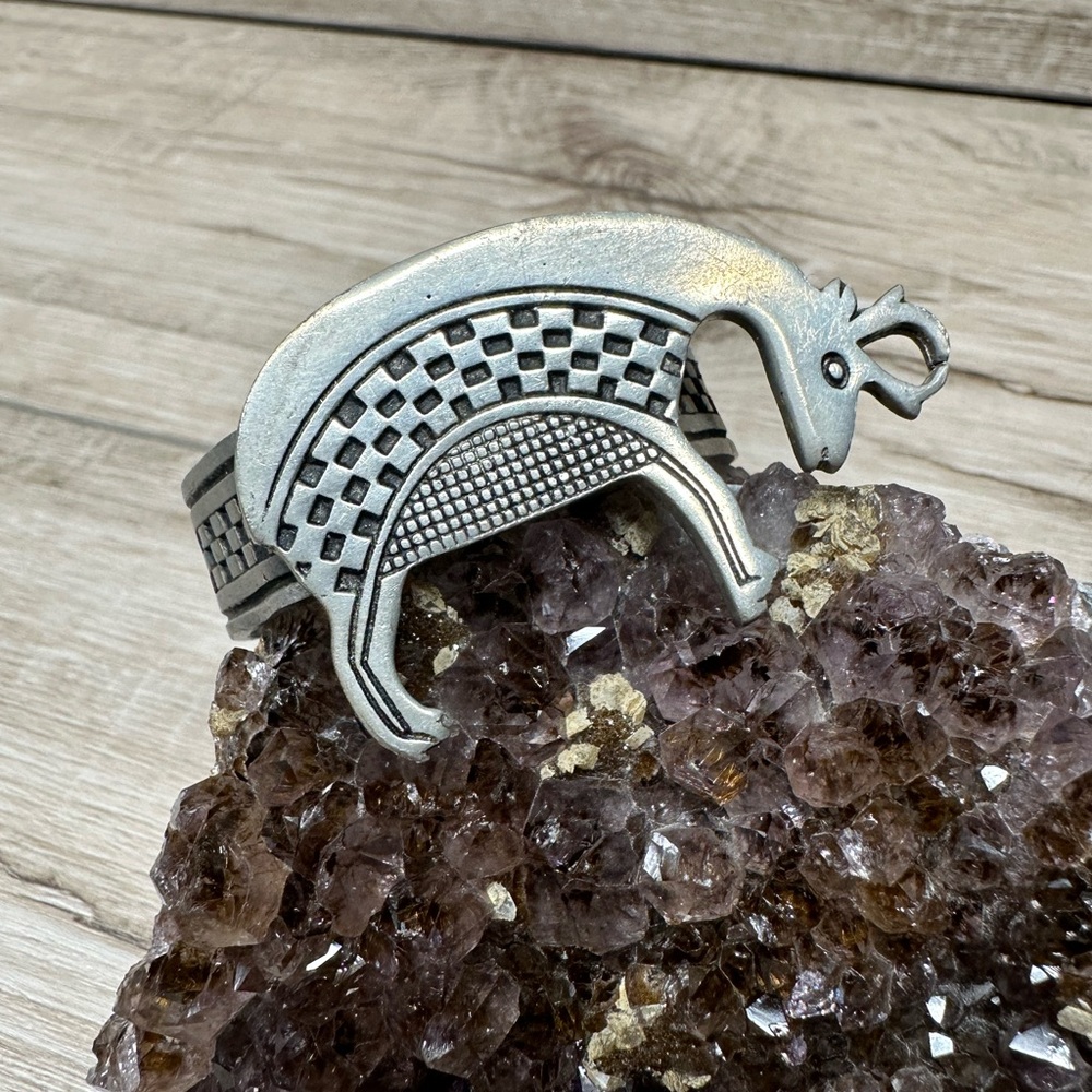 Vintage Silver Animal Design Bracelet Damaged 40Grams